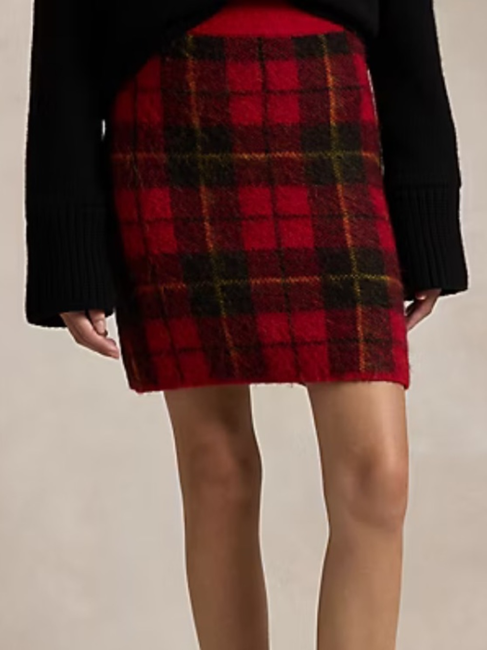 Polo by Ralph Lauren Plaid Alpaca-Blend Miniskirt M NWT